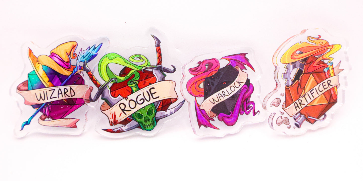 Adventuring Class Acrylic Pin Collection