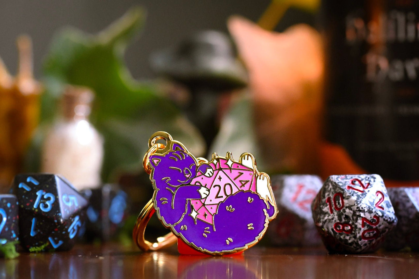 DND Cat Enamel Keychain - UniversalTrinkets - Enamel Keychain