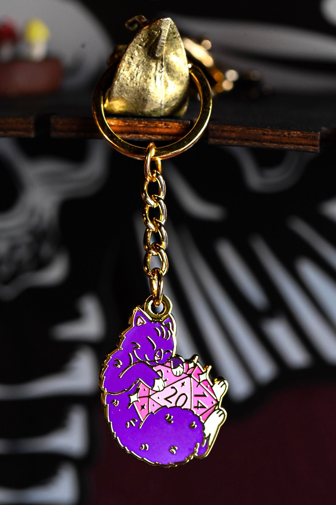 DND Cat Enamel Keychain - UniversalTrinkets - Enamel Keychain