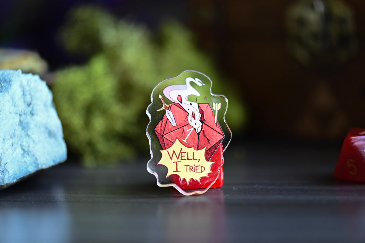 Crit Fail Acrylic Pin