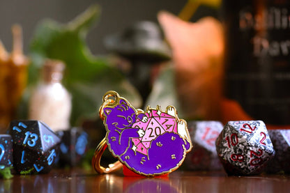DND Cat Enamel Keychain - UniversalTrinkets - Enamel Keychain