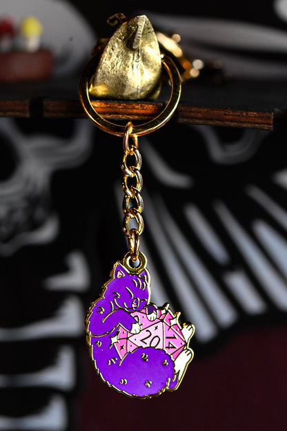 DND Cat Enamel Keychain - UniversalTrinkets - Enamel Keychain