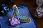 Fantasy Hawk Enamel Pin - purple and gold hard enamel pin with butterfly clutch back