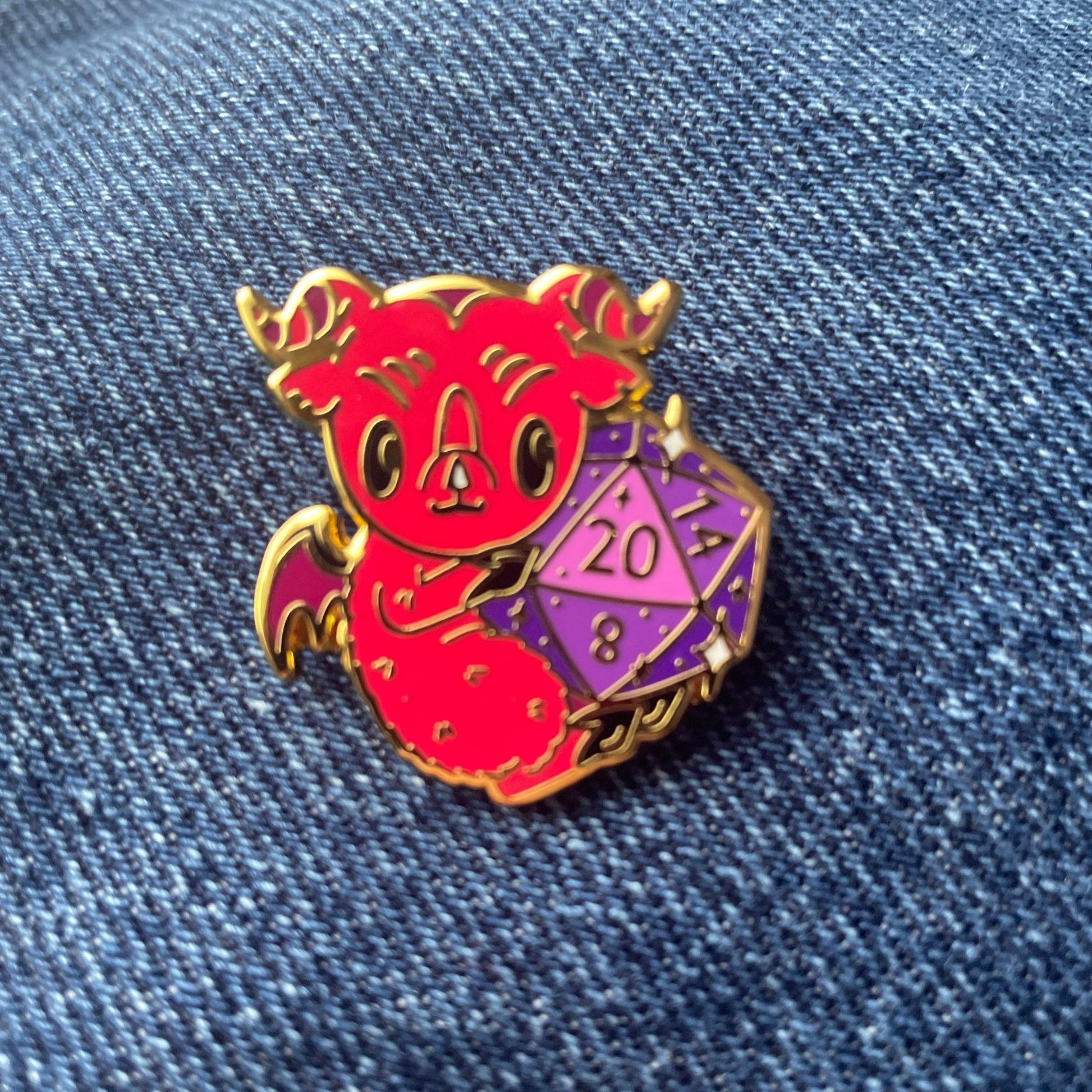 DND Devil Enamel Pin - With Stat Black - UniversalTrinkets - Enamel Pin