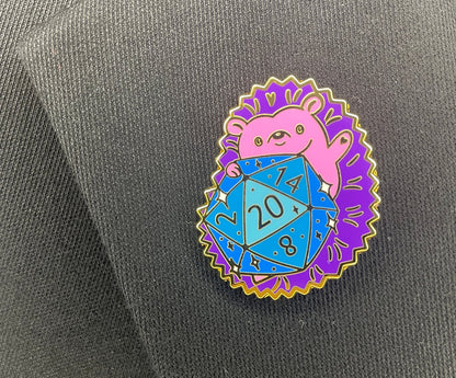 DND Hedgehog Enamel Pin - With Stat Block - UniversalTrinkets - Enamel Pin