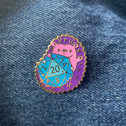 DND Hedgehog Enamel Pin - With Stat Block - UniversalTrinkets - Enamel Pin