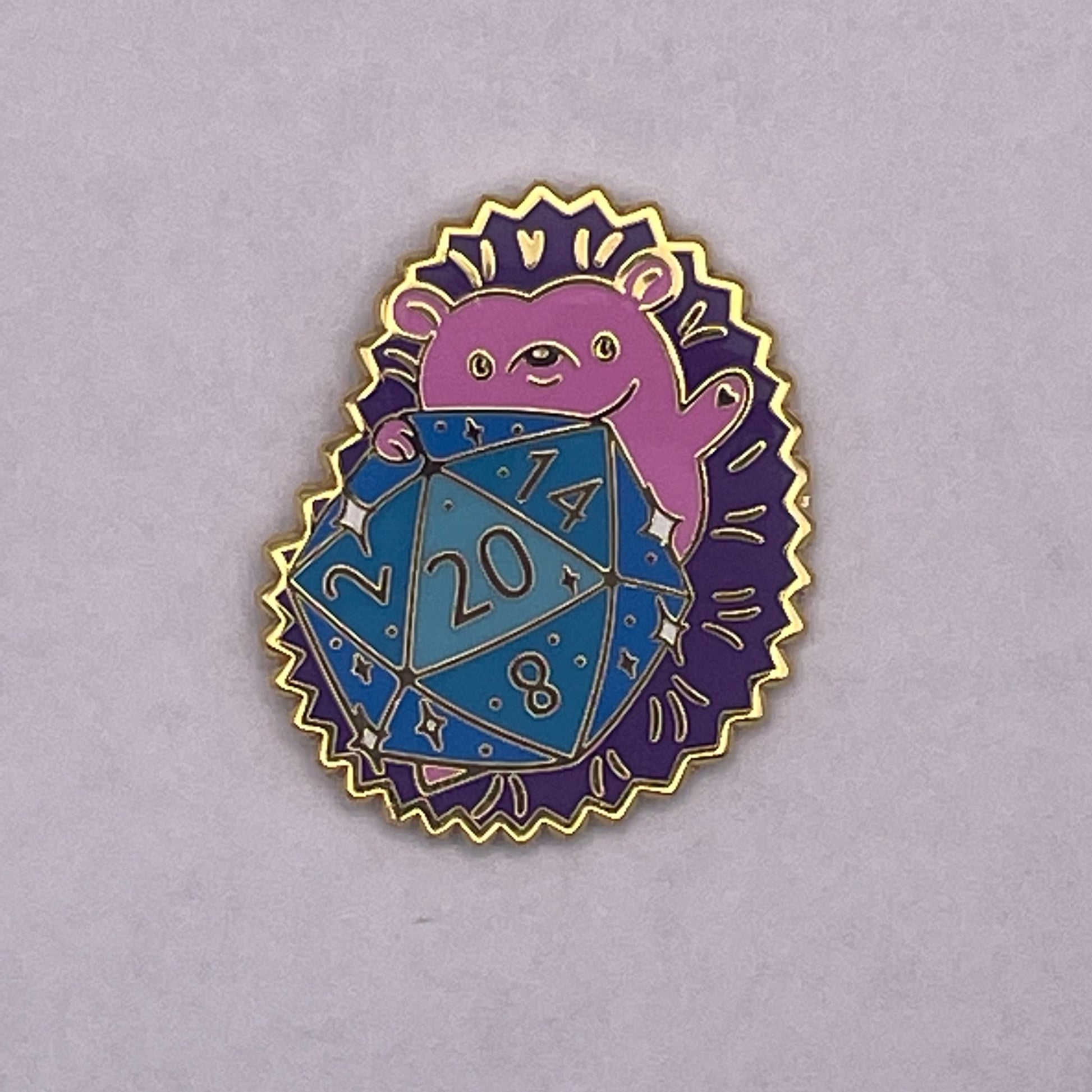 DND Hedgehog Enamel Pin - With Stat Block - UniversalTrinkets - Enamel Pin