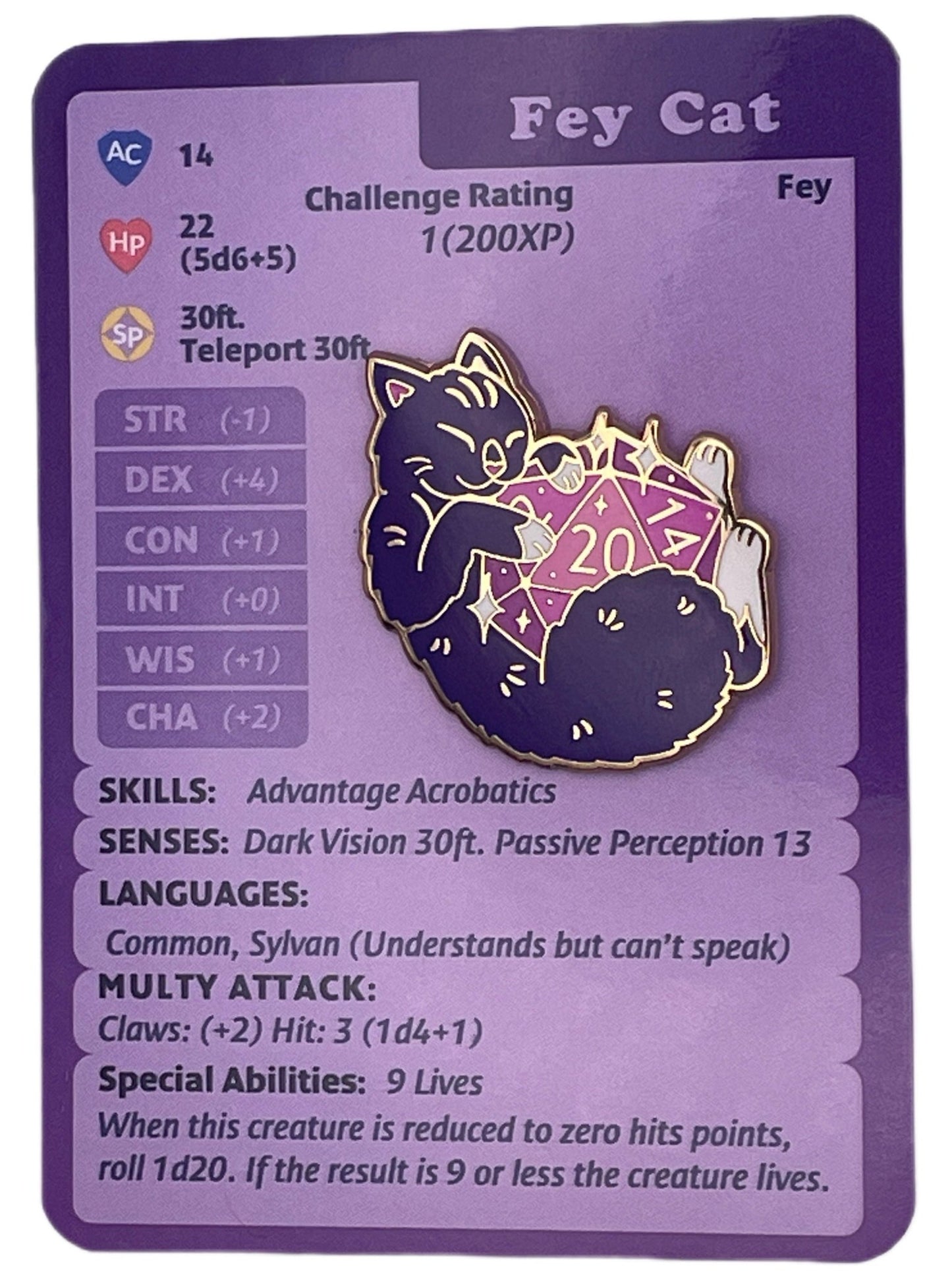 Fantasy Cat Enamel Pin - UniversalTrinkets - Enamel Pin